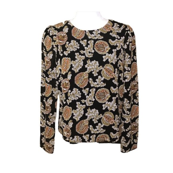 Reformation Womens Talia Top Blouse Size Medium M Paisley Print Keyhole Back EUC - Picture 13 of 16